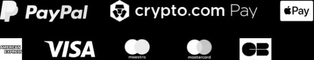 Payment methods: PayPal, Crypto.com Pay, Visa, Mastercard, CB